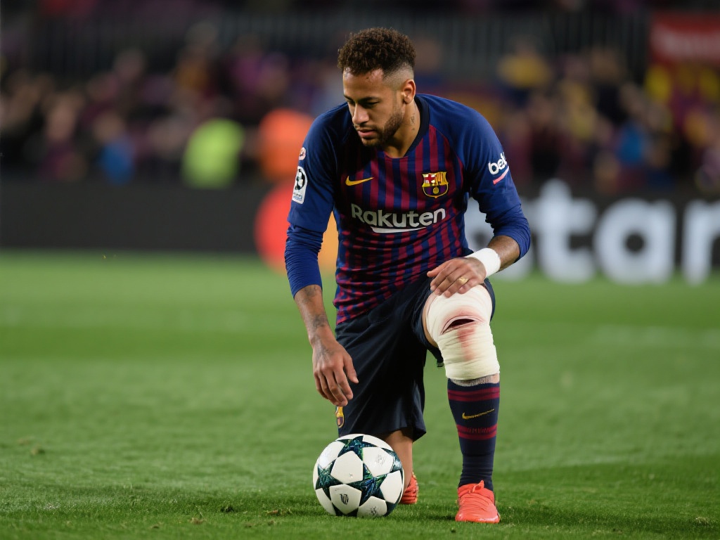 以巴塞罗那时期的内马尔为例，他曾在带伤坚